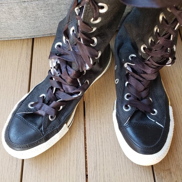 EUC CTAS Converse Knee Hi 519811F Rockabilly Gothic Jet Black (5.5) KICKS - Picture 4 of 12